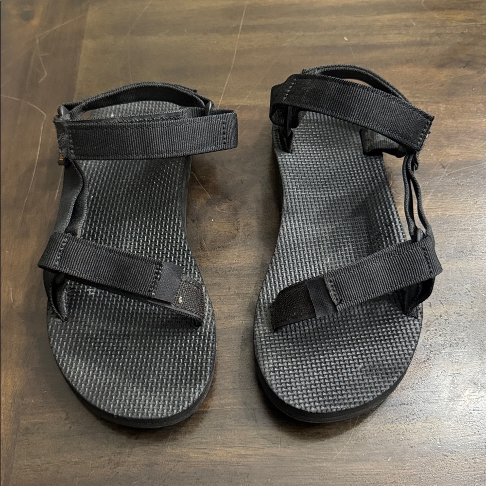 Teva Black Strappy Sandals